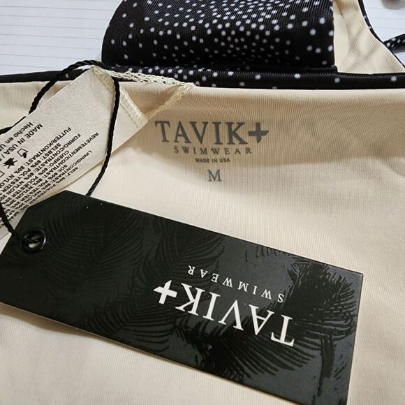 NWT Tavik Moderate Coverage Black Side Tie Gray Dot Bikini Bottoms (M) - Picture 6 of 6